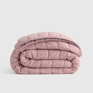 NWOT QUINCE European Linen Box Quilt King/Cal King Dusty Mauve 4496